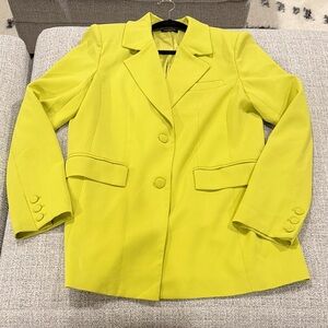 naked wardrobe Neon Lime Notched Lapel Blazer